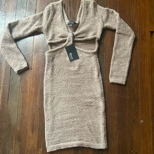 Hera Collection Cozy Tan Long Sleeve Dress